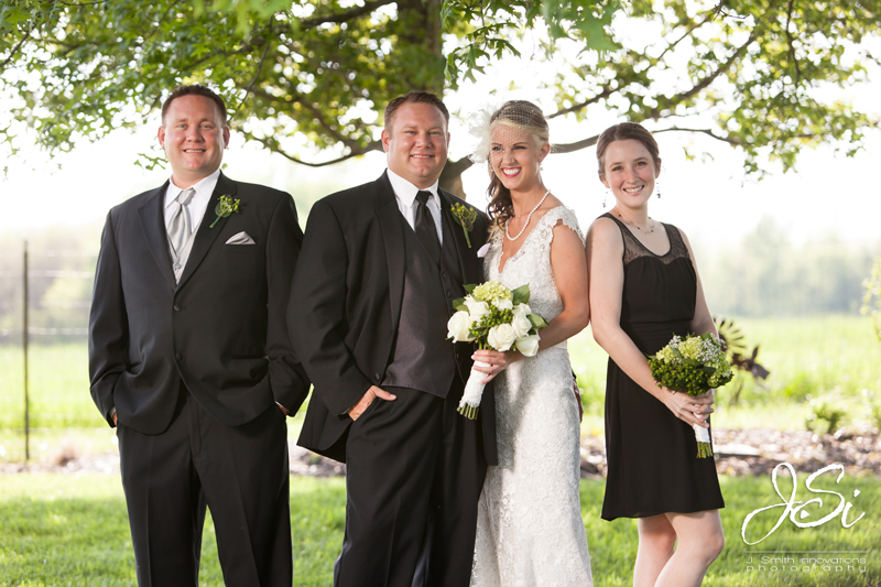 Kansas City country wedding rustic bridal party picture