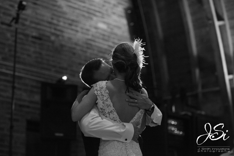 Lenexa Chamber of Commerce Barn rustic wedding reception Lackman Thompson homestead bride groom first dance silhouette picture