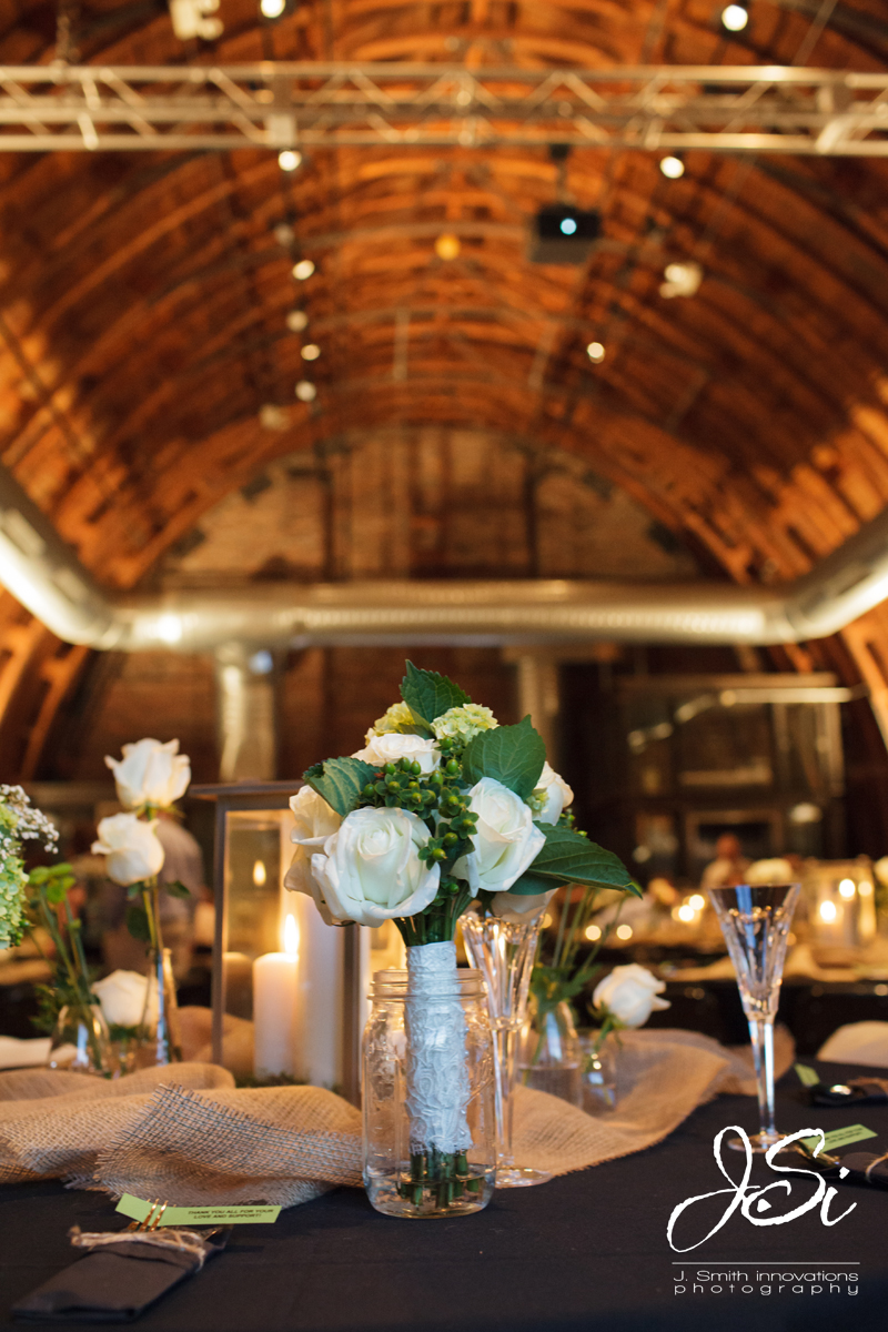Lenexa Chamber of Commerce Barn rustic wedding reception Lackman Thompson homestead flower bouquet picture