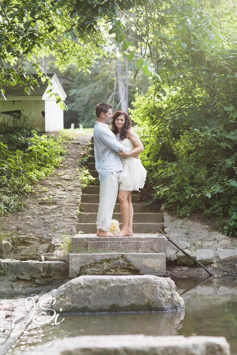 Excelsior Springs The Elms Wedding Elopement intimate pictures creek stream