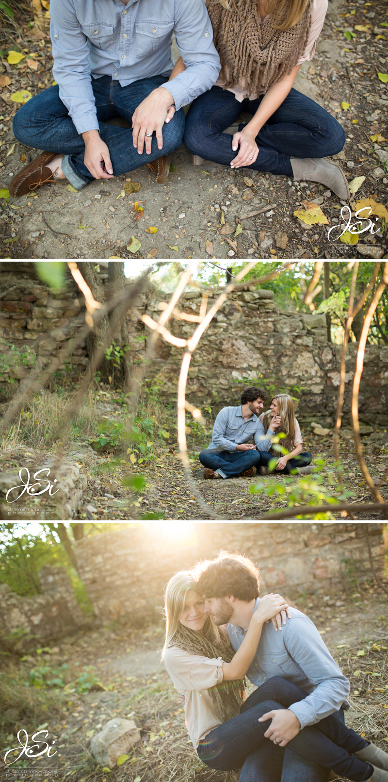 KC sweet rustic engagement session photo