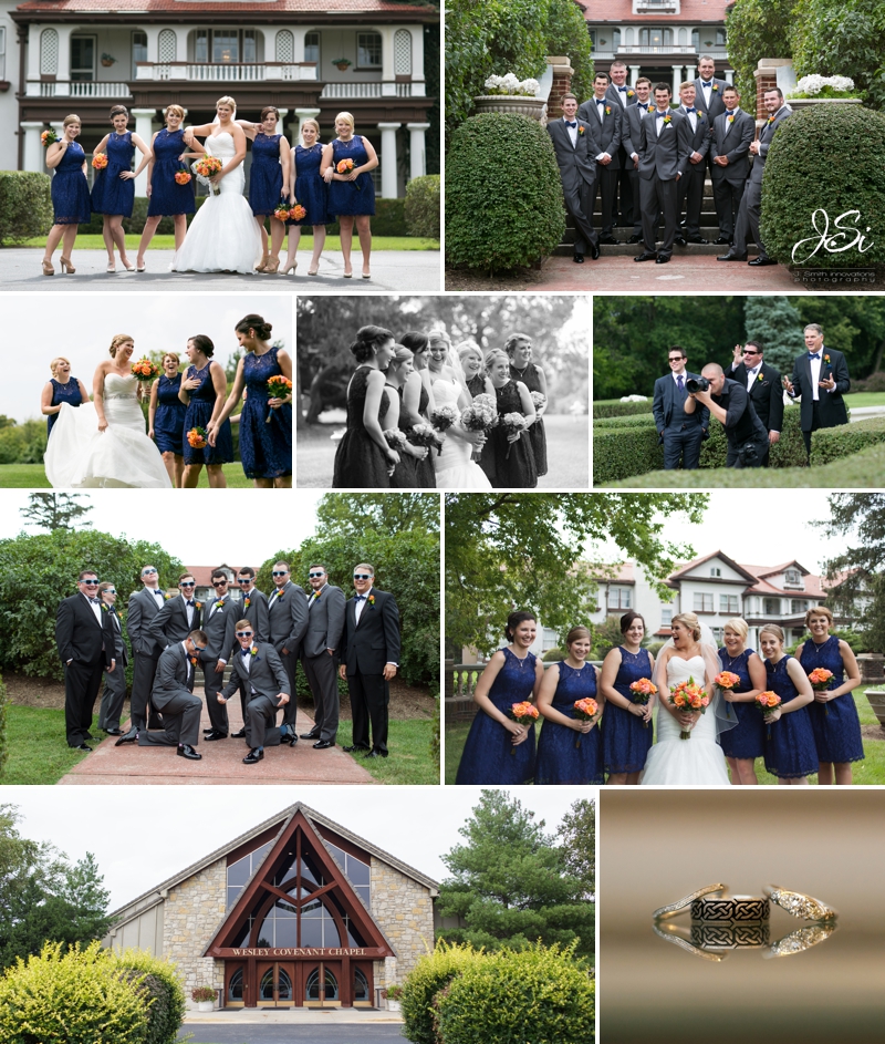 Lee's Summit elegant Longview Mansion wedding bridal party portrait photo