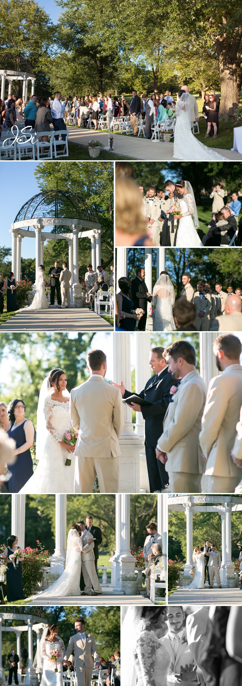 Kansas City Belvoir Winery elegant wedding outdoor ceremony photo