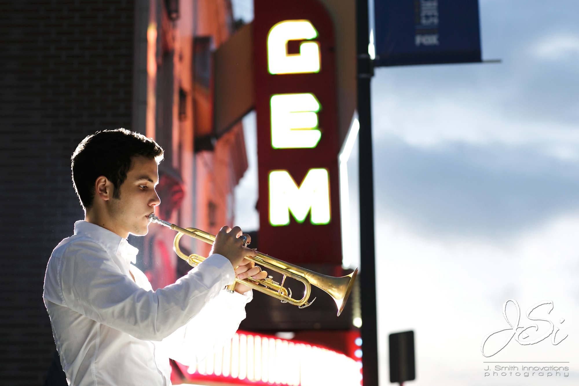 KC Senior Photographers jazz trumpet Gem Theater picture