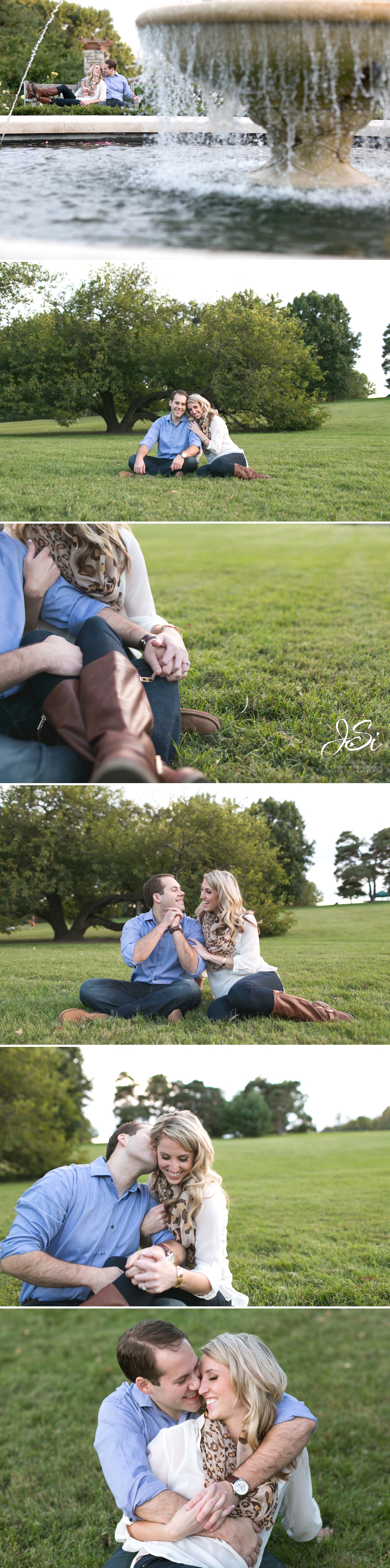 Kansas City Loose Park playful engagement session picture