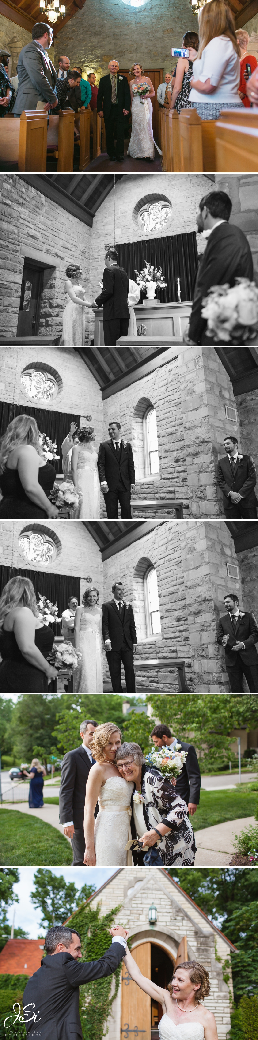 Kansas City Pilgrim Chapel intimate wedding ceremony photo