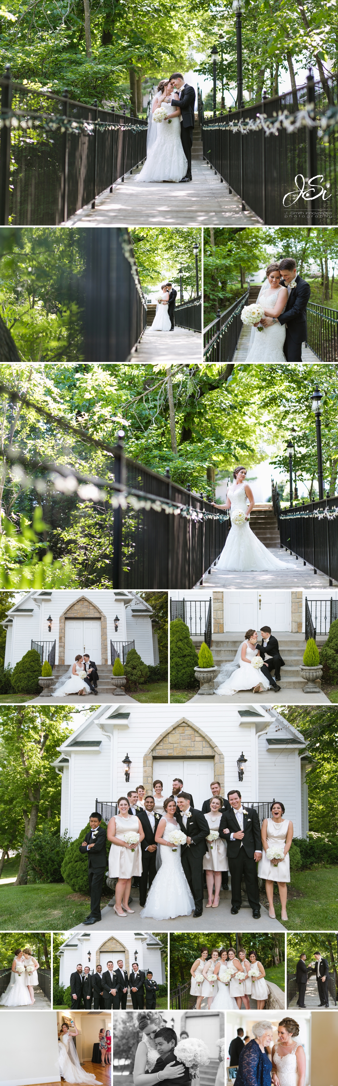 Parkville Hawthorne House elegant outdoor wedding bride groom bridal party photo