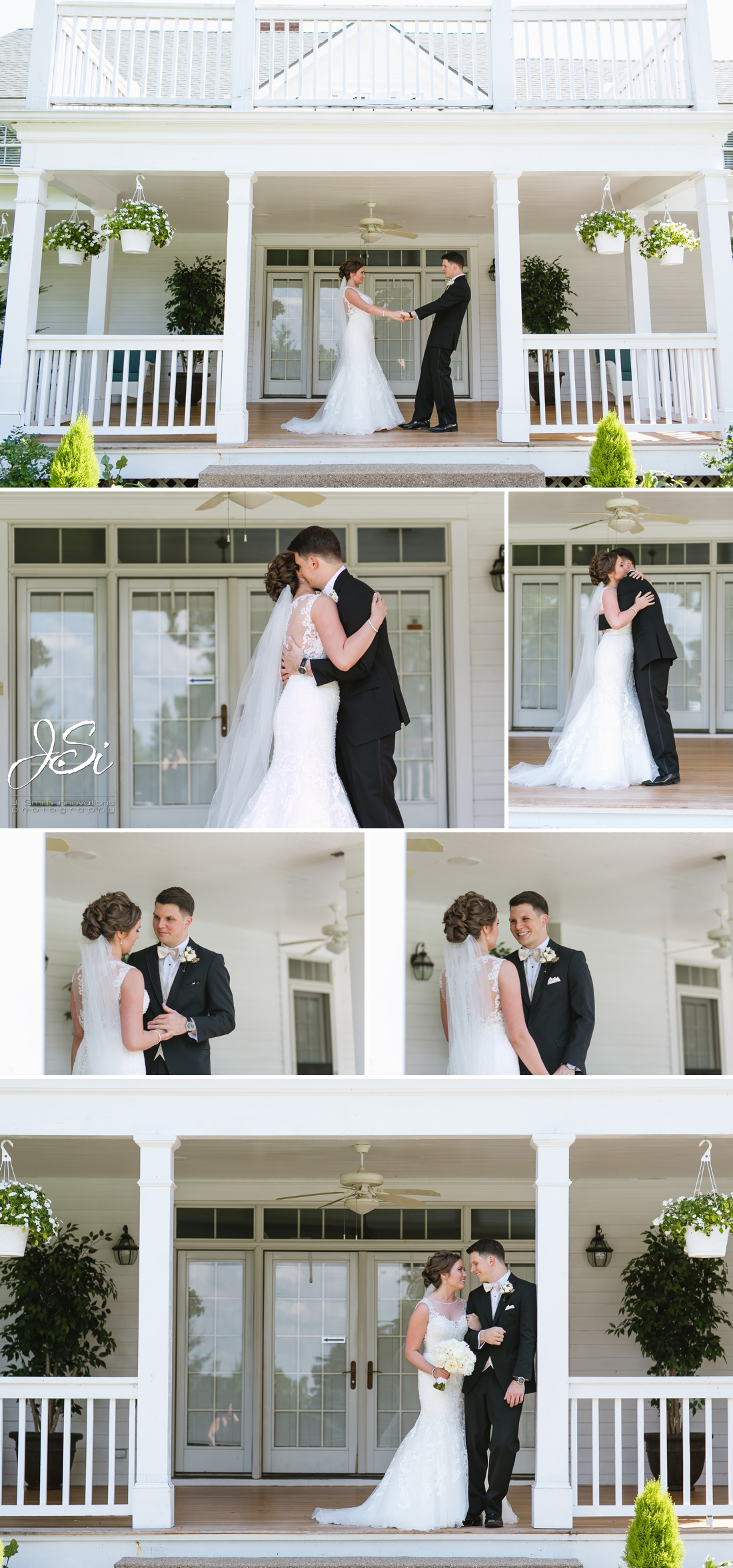 Parkville Hawthorne House elegant outdoor wedding first look portrait photo