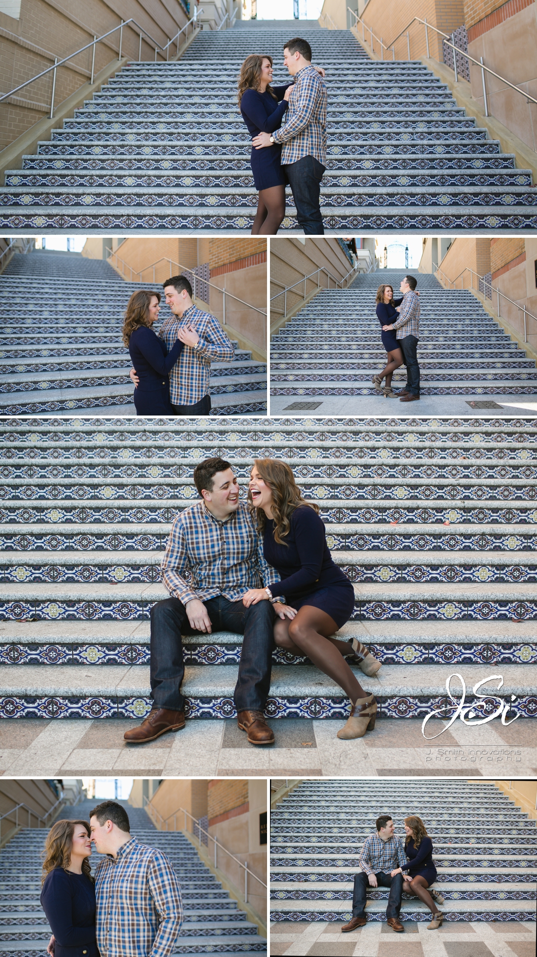 Kansas City fall fun Country Club Plaza Winsteads engagement session esession photo