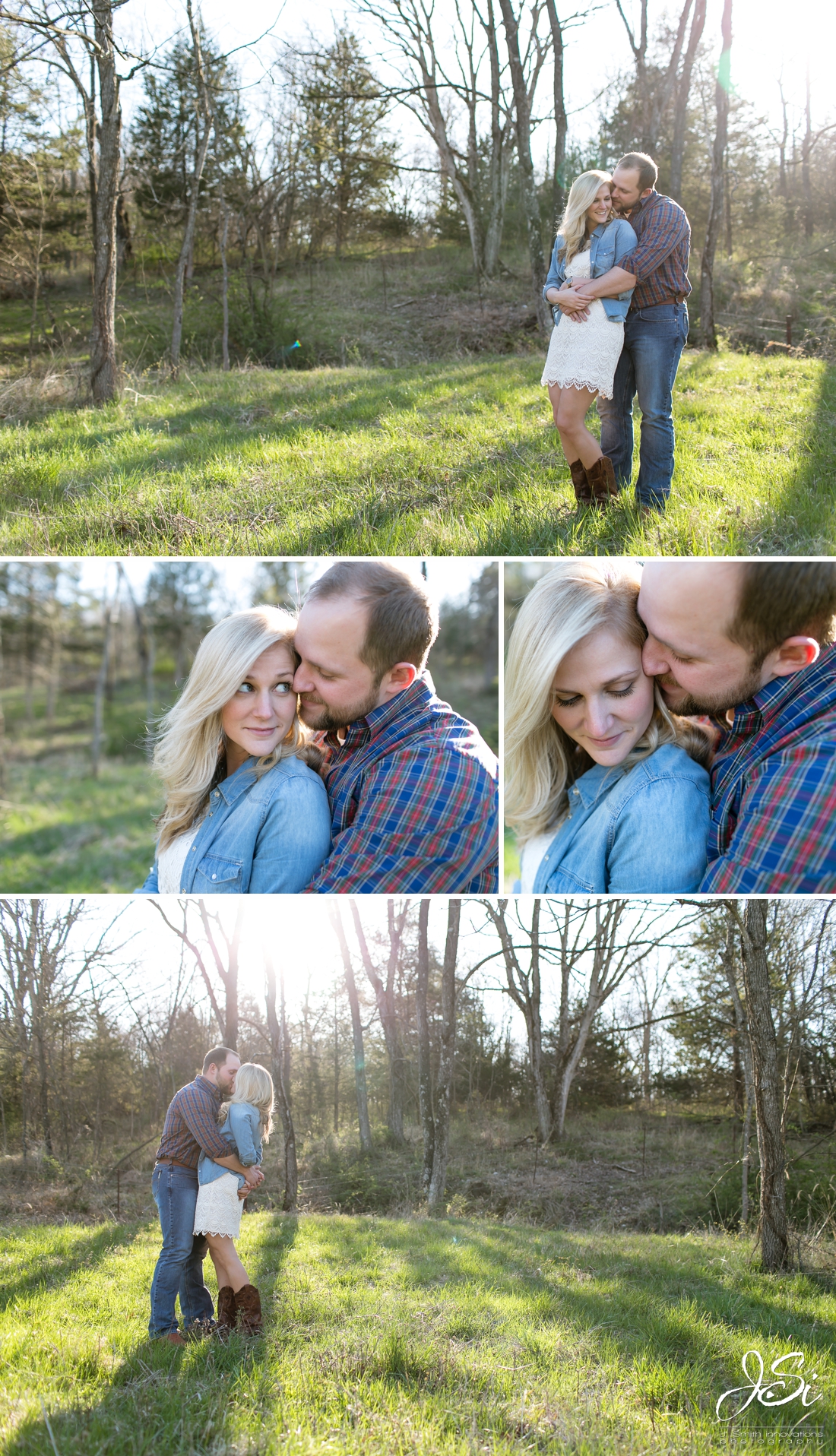Columbia Missouri sweet spring outdoor country farm engagement session photo