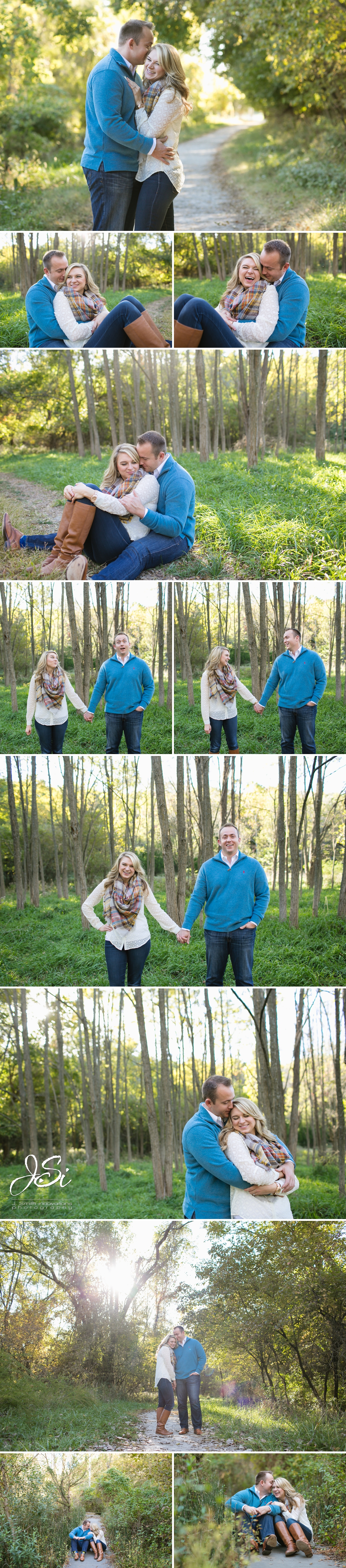 Parkville outdoor woods sweet engagement session photo