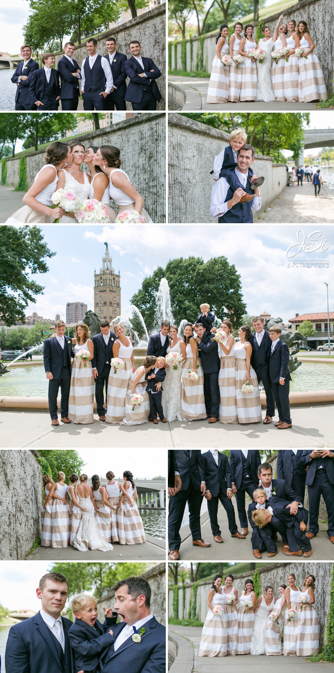 Kansas City The Urban Event vibrant candid fun bridal party wedding picture