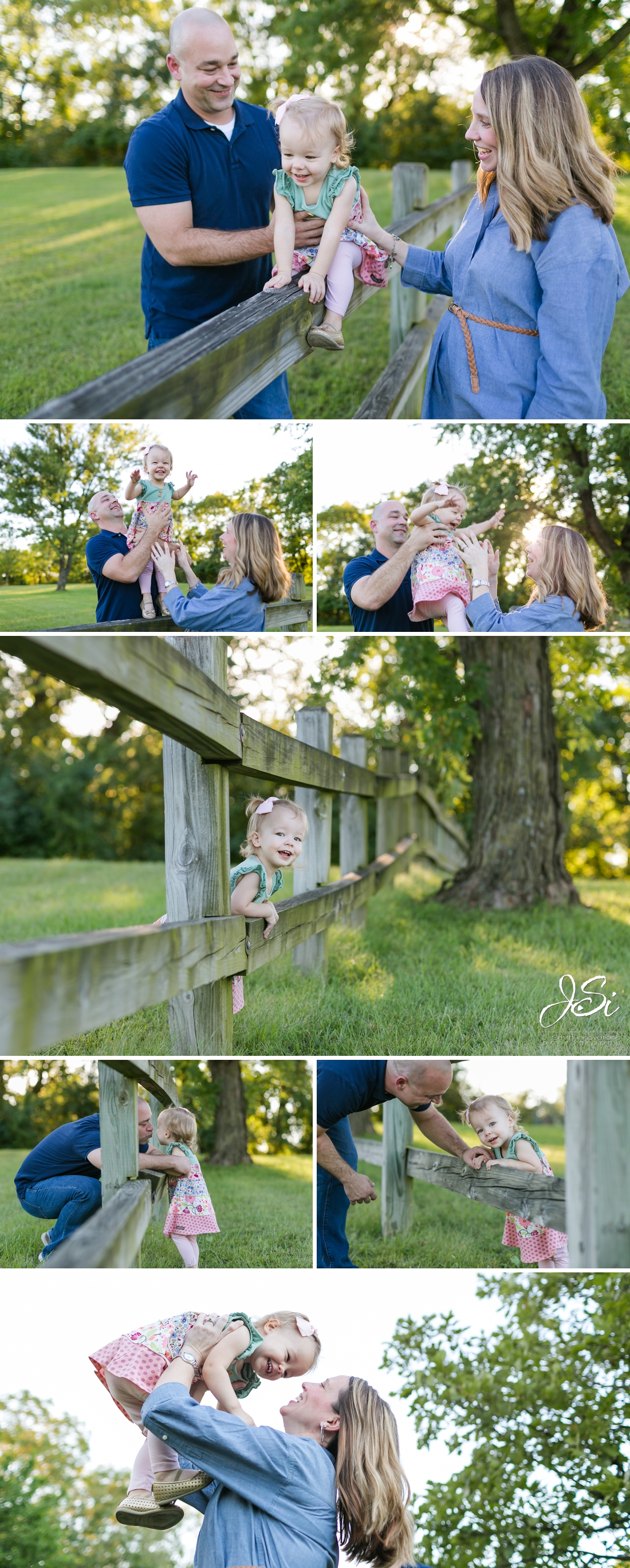 sweet loving outdoor family portrait session fence photo