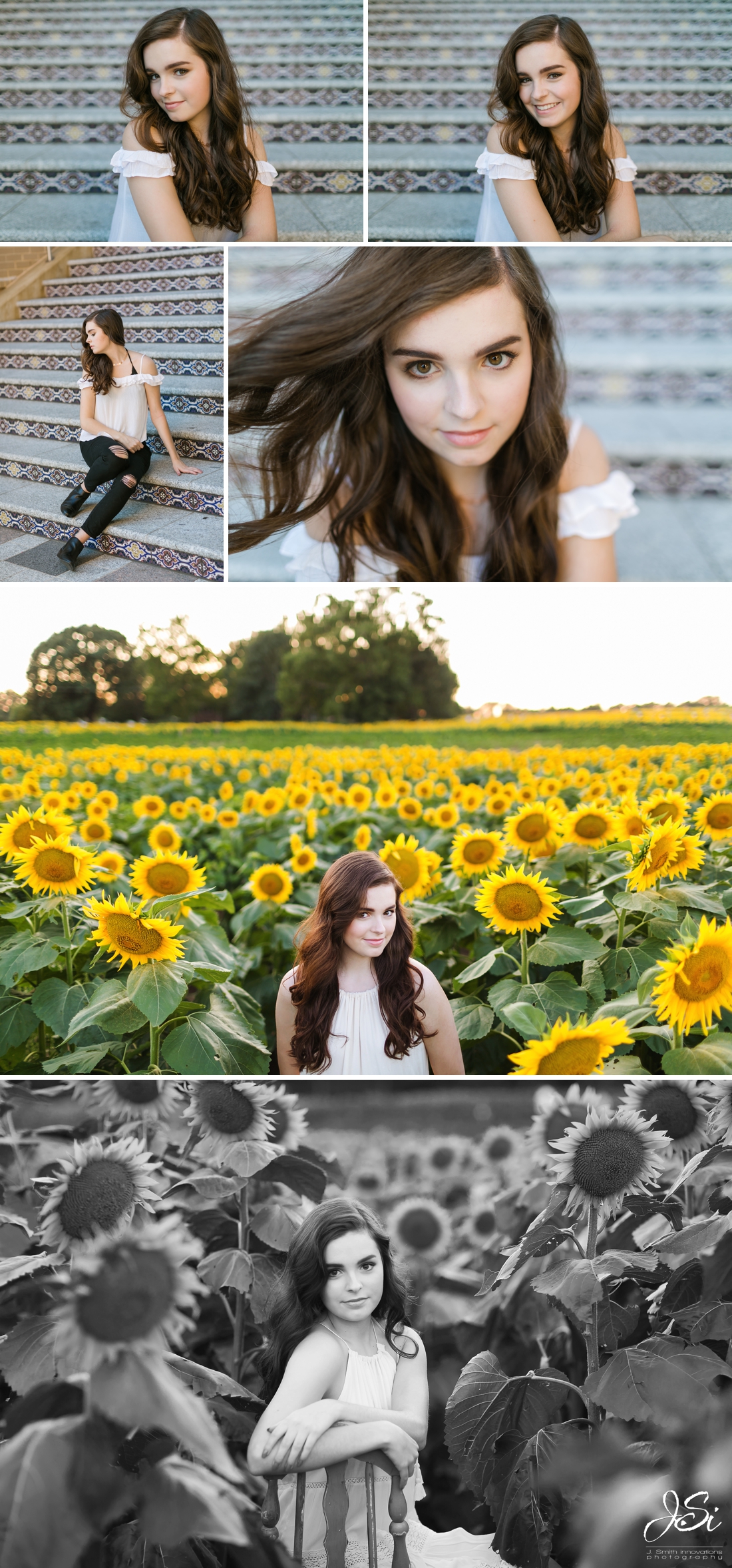 Kansas City stunning high school senior session sunflower field photo