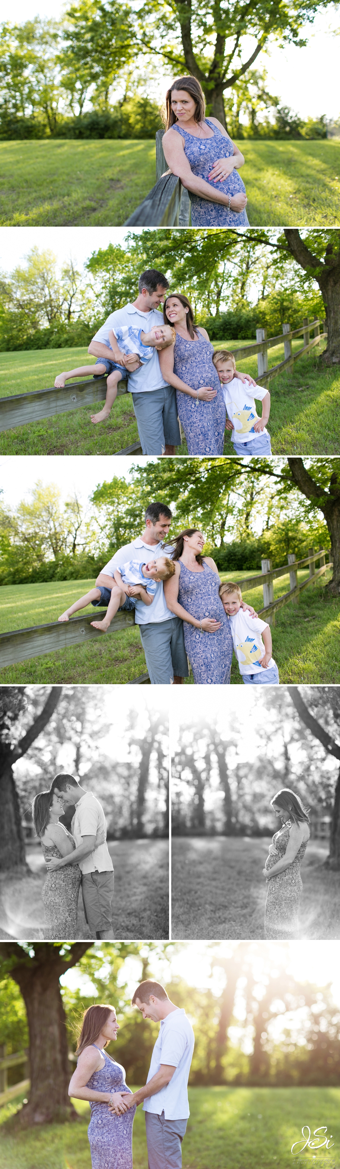 Kansas City Shawnee Mission Park happy playful family maternity photo session picture