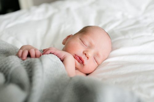 sweet sleeping baby during relaxed newborn photo session