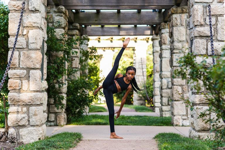 dancer photo tilt kick in Loose Park Rose Garden KC