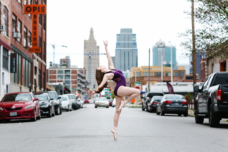 stunning Kansas City skyline dance photo
