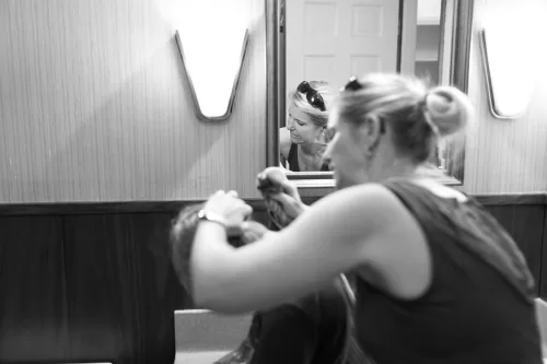 day in the life family documentary session shocked mom helping kid with injury