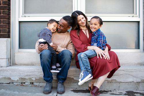 laughing family photo downtown family photographer