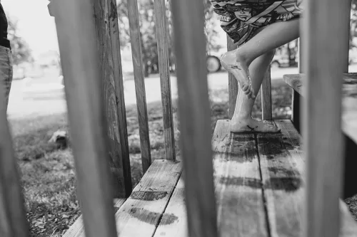 memories of childhood wet footprints from pool picture