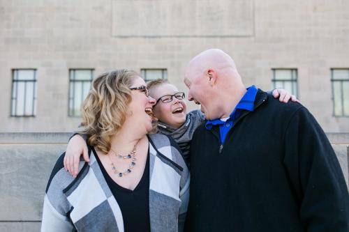 real joy capture in photo of authentic happy family