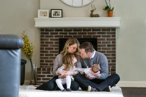 sweet picture of family during genuine newborn session